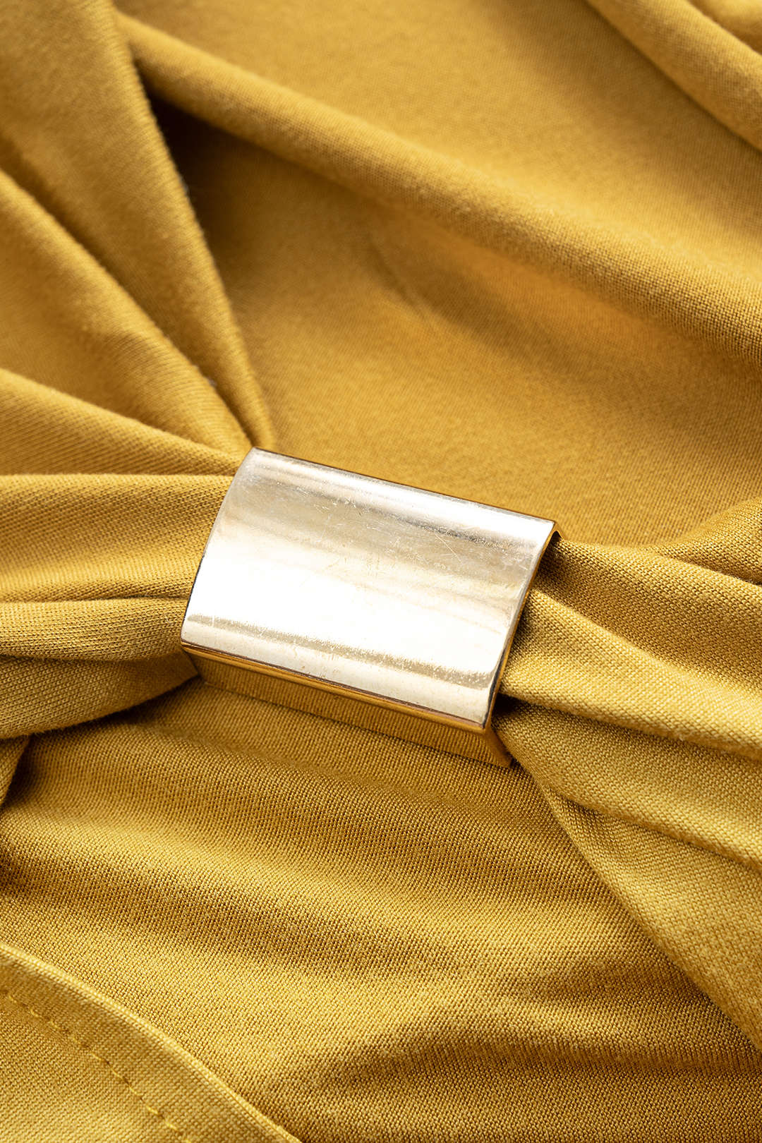 Metallic Asymmetrical Short Sleeve Women's Top