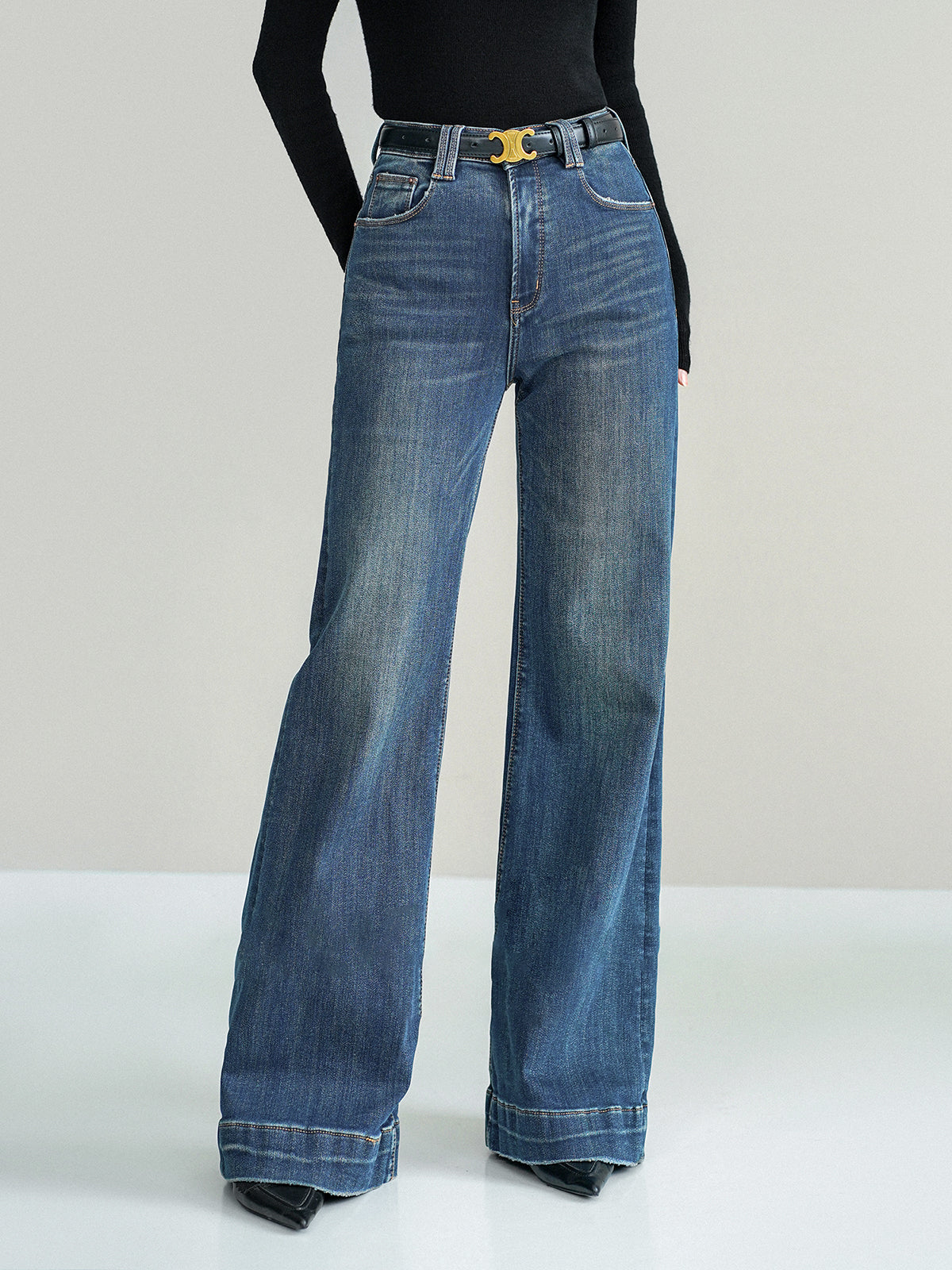 Mid-Waist Slight Stretch Bootcut Jeans