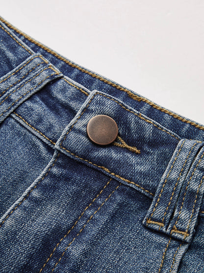 Mid-Waist Slight Stretch Bootcut Jeans