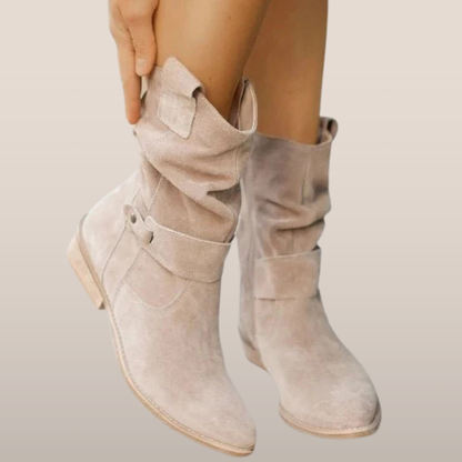 Mid Calf Faux Leather Winter Boots