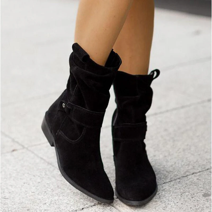 Mid Calf Faux Leather Winter Boots