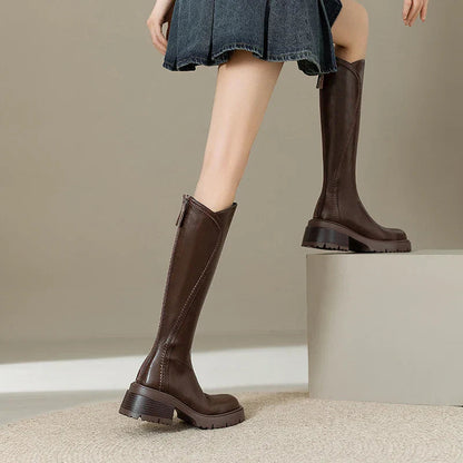 Orthopedic Leather Knee High Boots