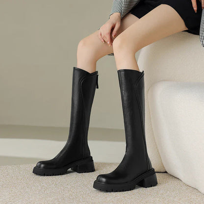 Orthopedic Leather Knee High Boots