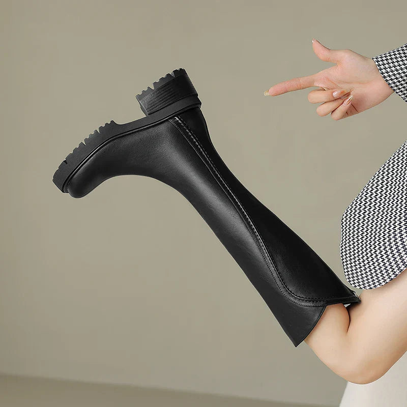 Orthopedic Leather Knee High Boots
