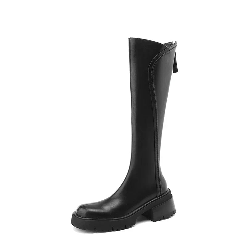 Orthopedic Leather Knee High Boots
