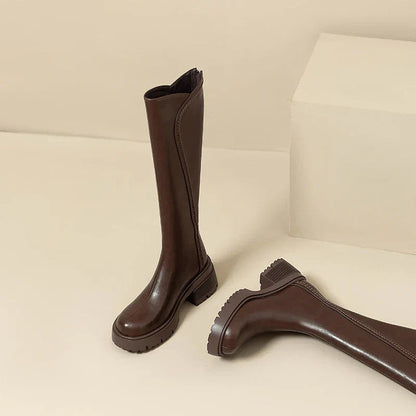 Orthopedic Leather Knee High Boots