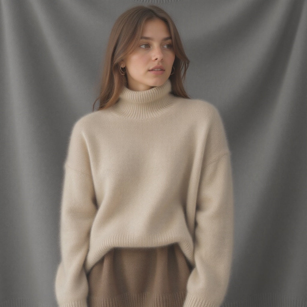 Oversized Turtleneck Knit Sweater