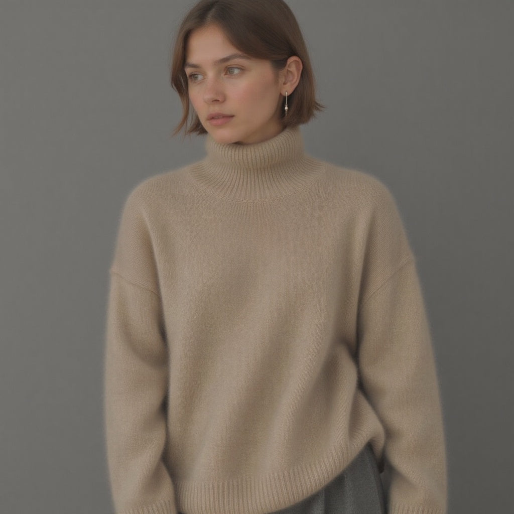 Oversized Turtleneck Knit Sweater