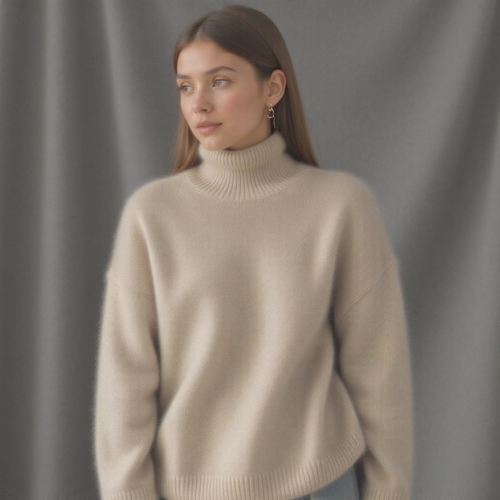 Oversized Turtleneck Knit Sweater
