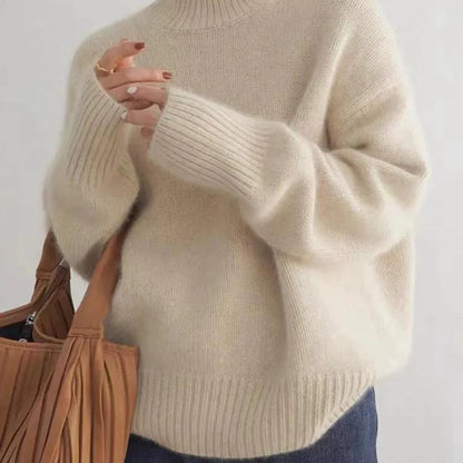 Oversized Turtleneck Knit Sweater