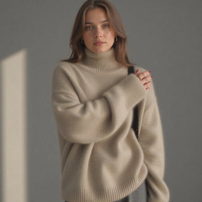 Oversized Turtleneck Knit Sweater