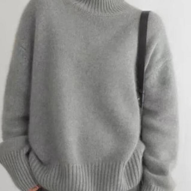 Oversized Turtleneck Knit Sweater