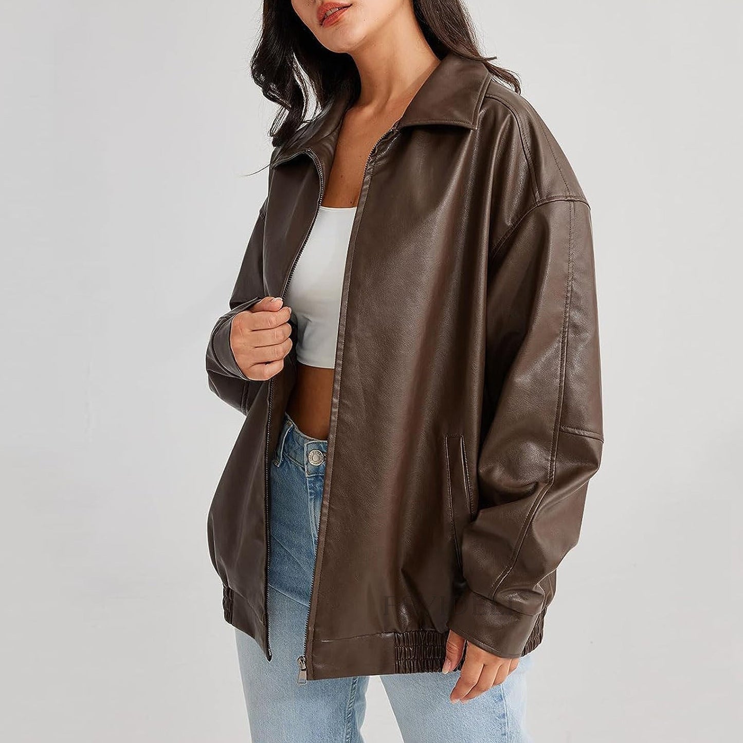 Oversized Zip-Up Casual Jacket