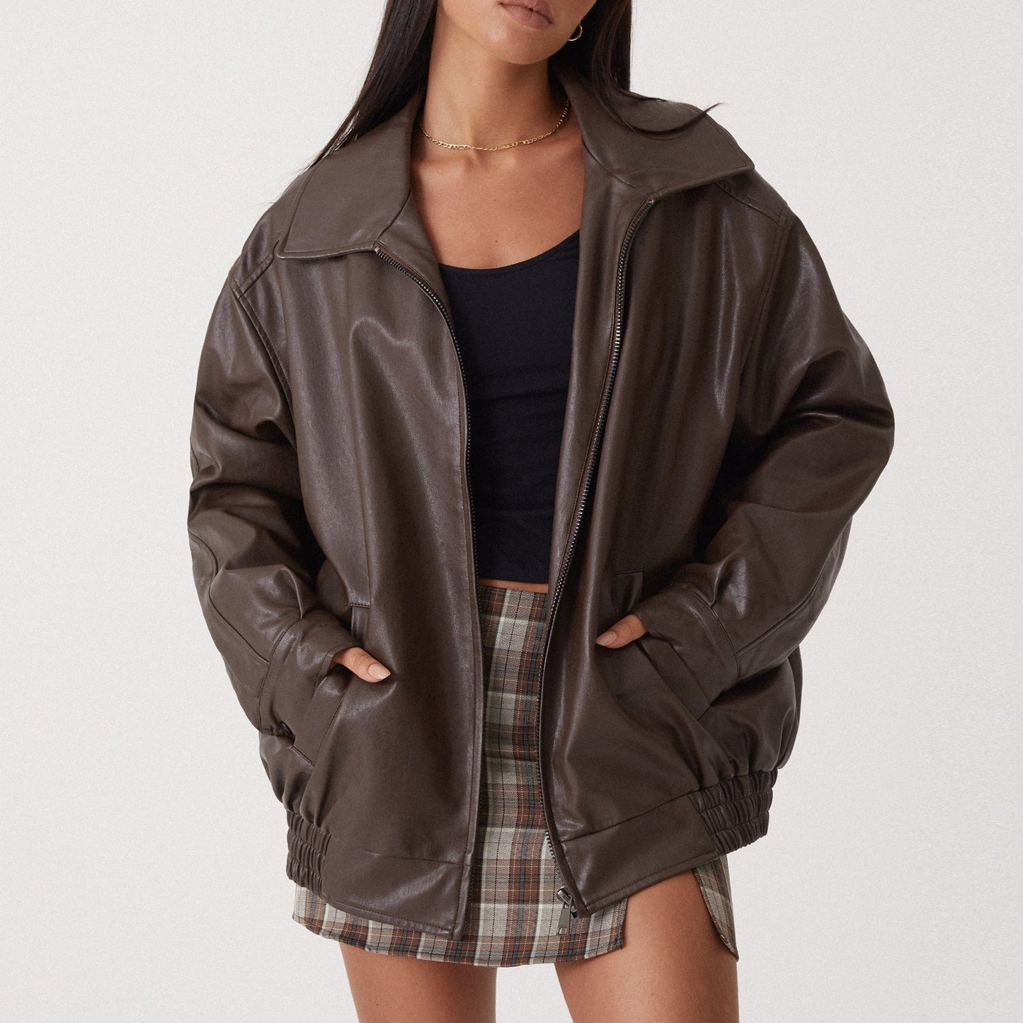 Oversized Zip-Up Casual Jacket