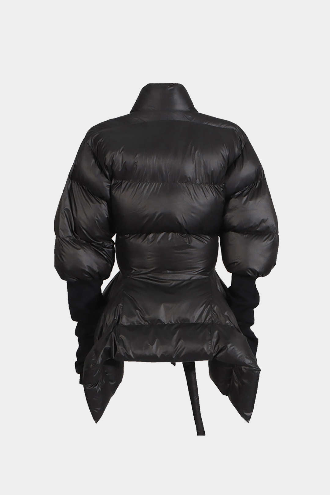 Padded Belted High Collar Puffer Jacket