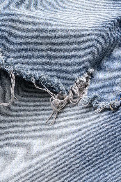 Patchwork Design Slim Fit Denim Jeans