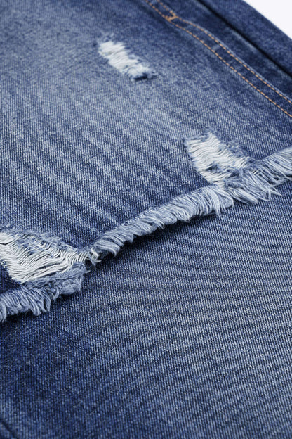 Patchwork Design Slim Fit Denim Jeans