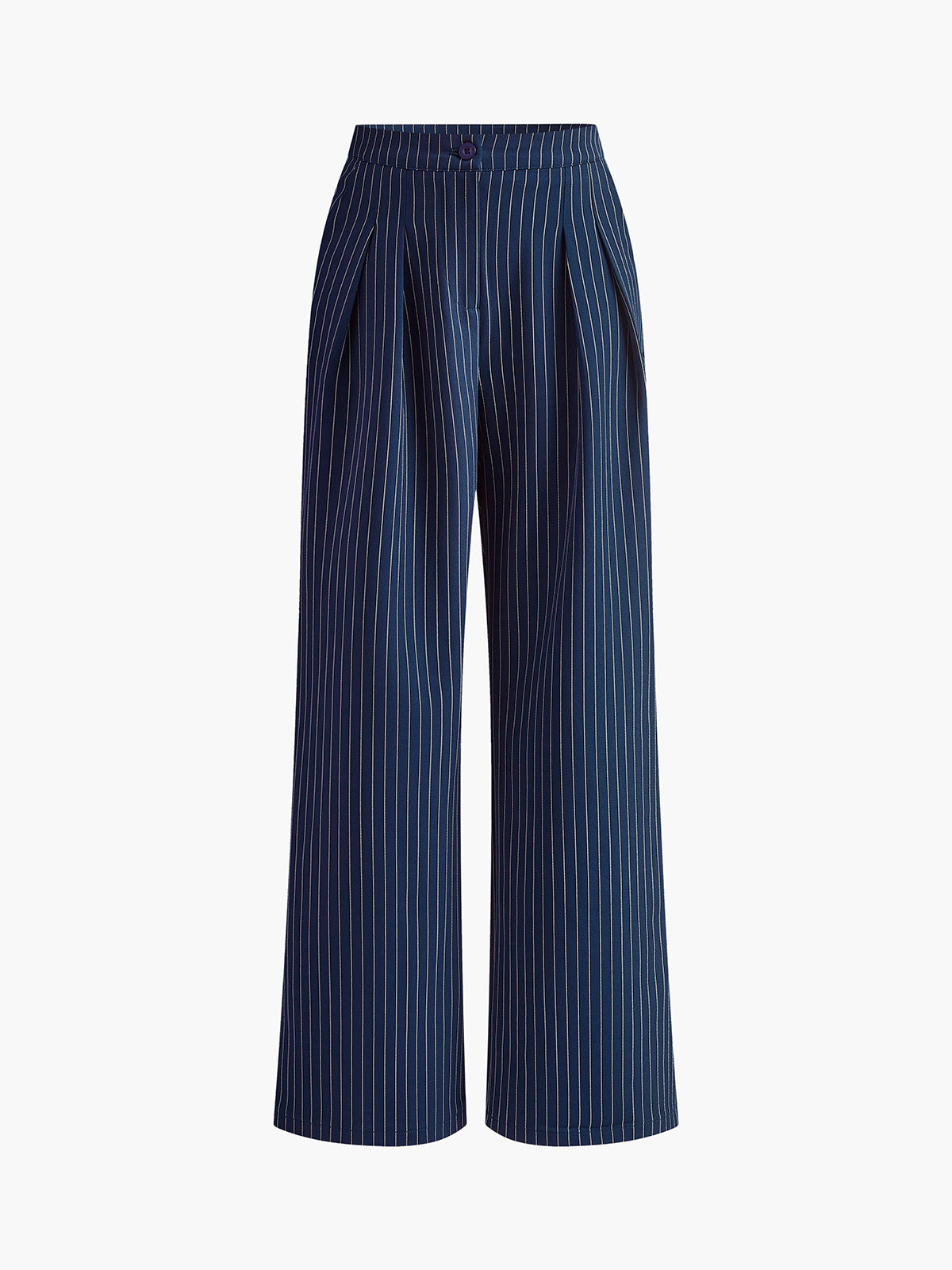 Pinstripe Pleated Wide Leg Pants