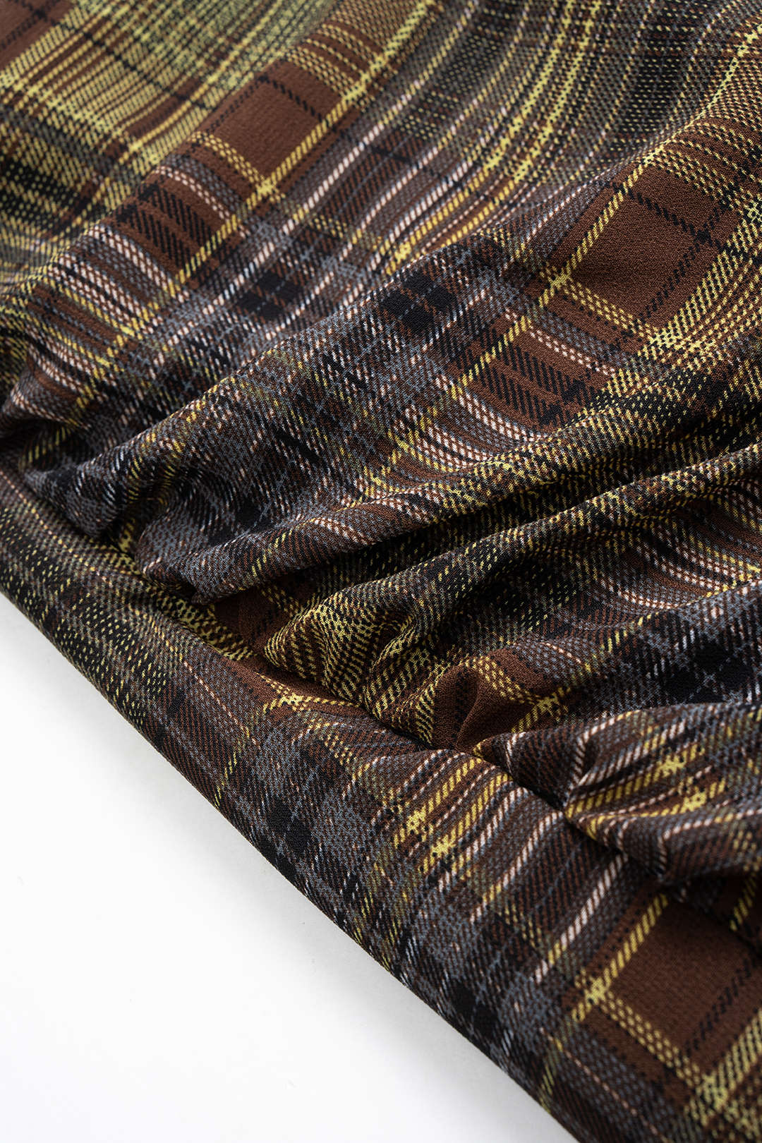 Plaid Ruched Asymmetrical Skirt
