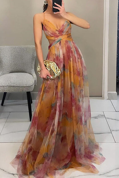 Pleated Lightweight Maxi Dress