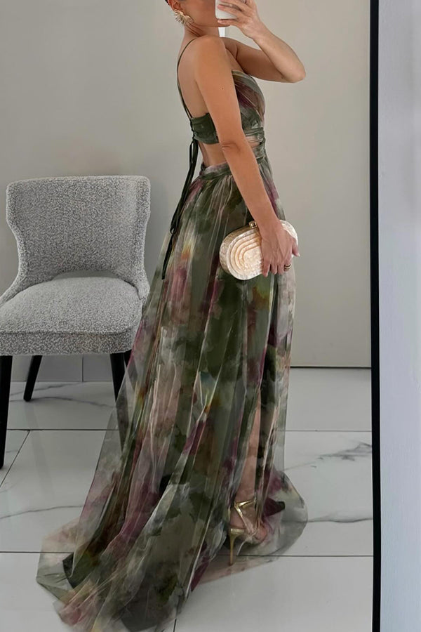 Pleated Lightweight Maxi Dress