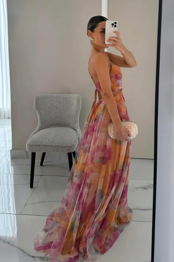 Pleated Lightweight Maxi Dress