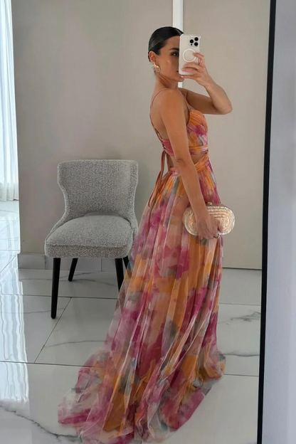Pleated Lightweight Maxi Dress