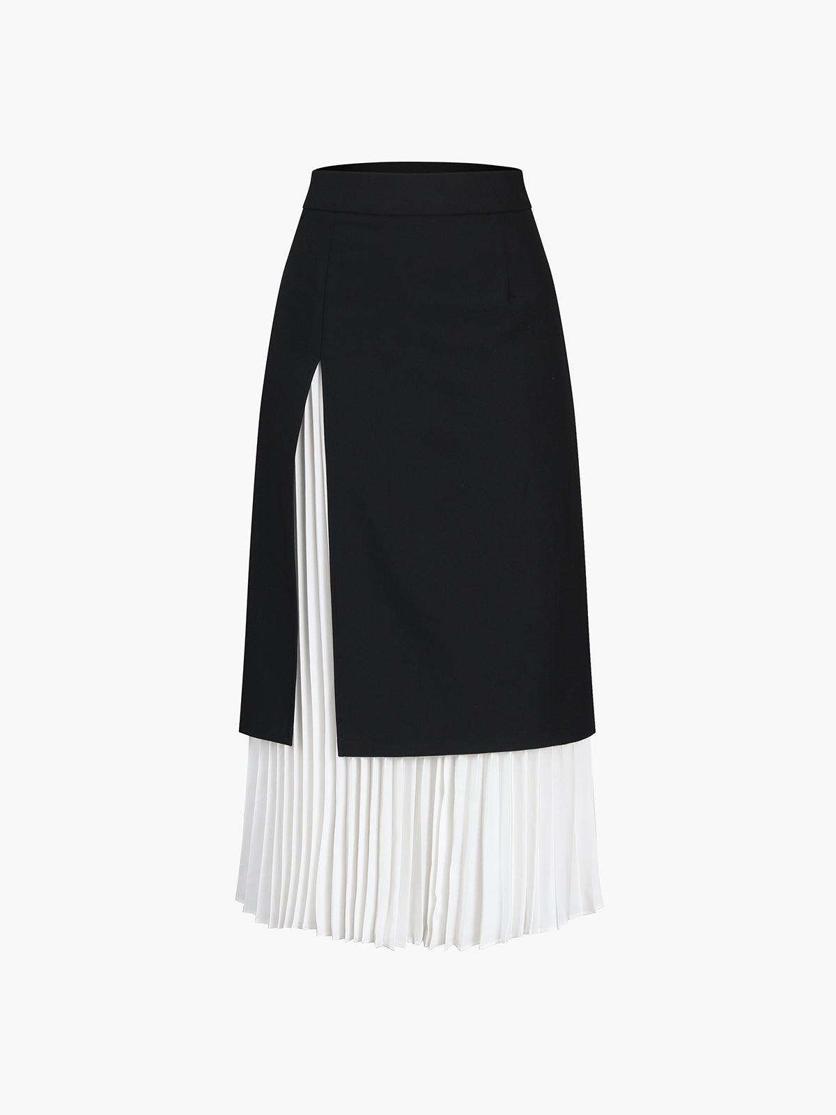 Pleated Two Tone Midi Skirt