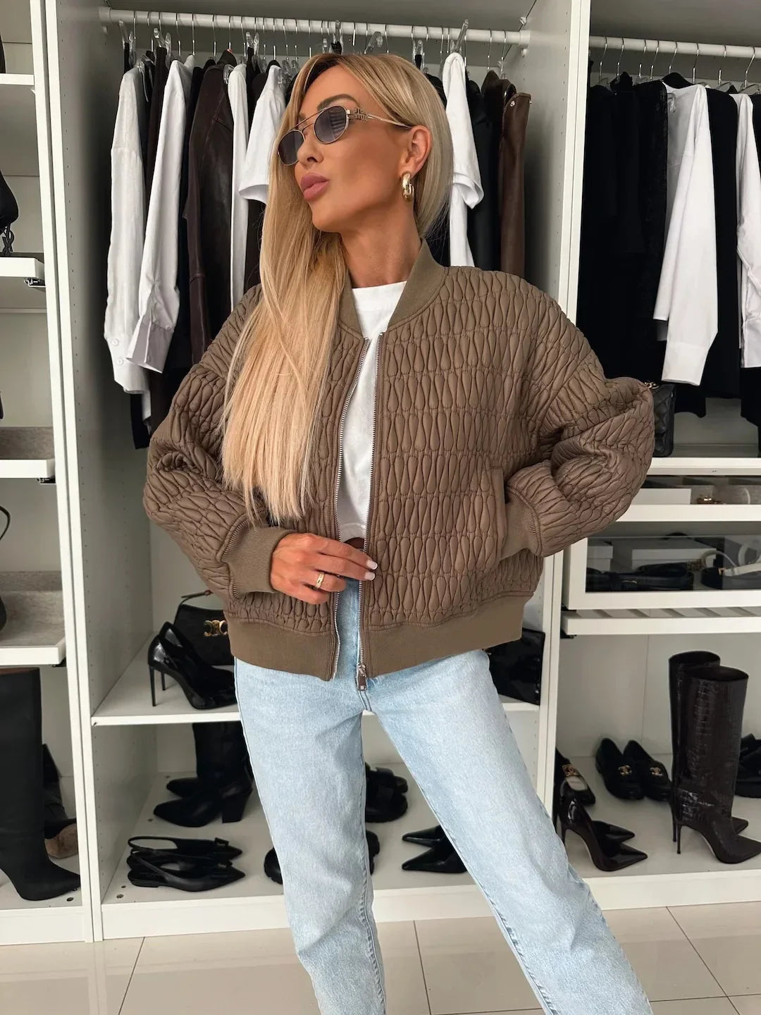 Quilted Medium Weight Zip Jacket
