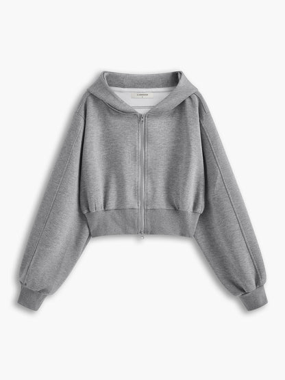 Rayon Blend Zip Detail Hoodie