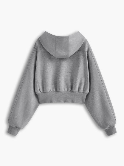 Rayon Blend Zip Detail Hoodie