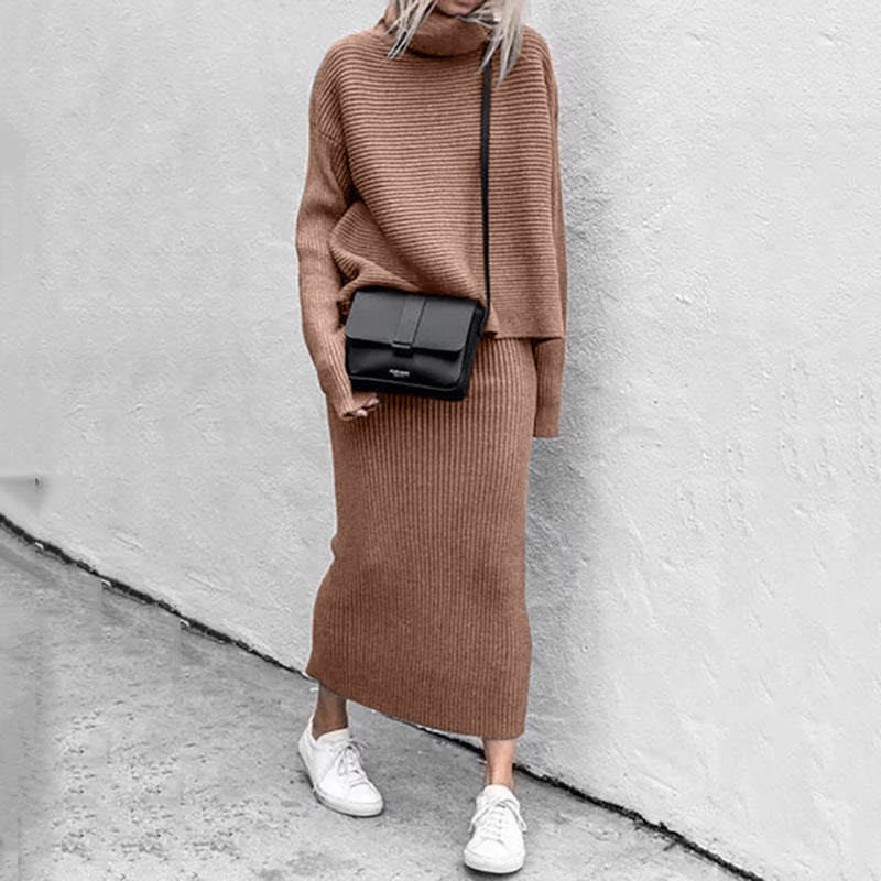 Ribbed Knit Long Sleeve Two Piece Set