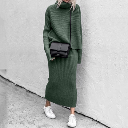 Ribbed Knit Long Sleeve Two Piece Set