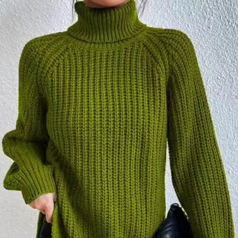 Ribbed Knit Turtleneck Sweater