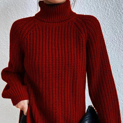 Ribbed Knit Turtleneck Sweater