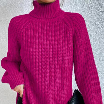 Ribbed Knit Turtleneck Sweater