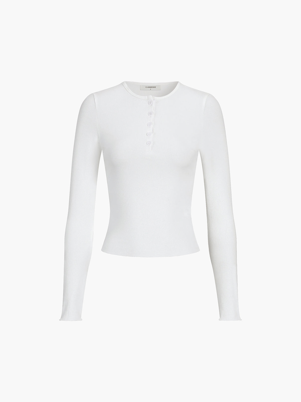 Ribbed Long Sleeve Crew Neck Women's Top