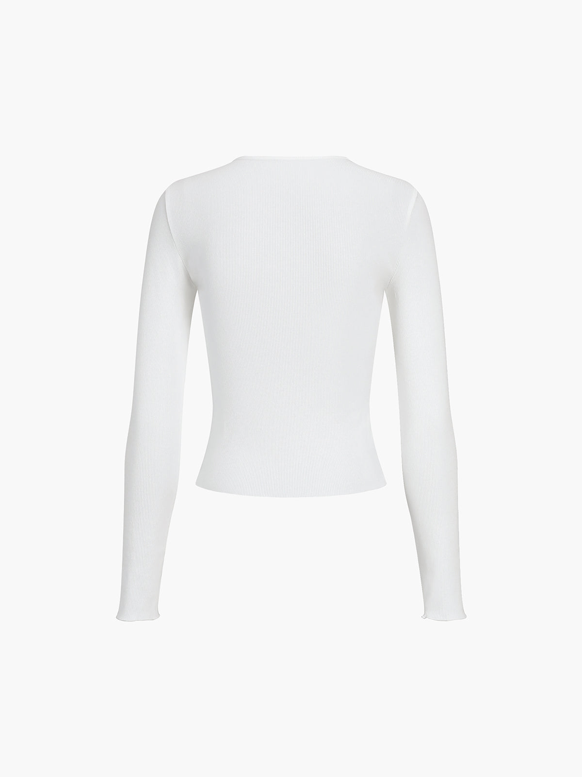 Ribbed Long Sleeve Crew Neck Women's Top