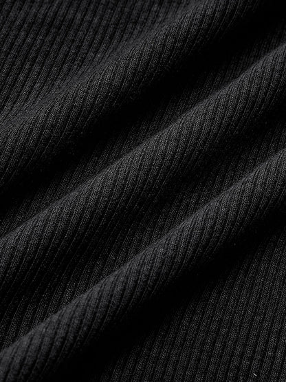 Ribbed Slim Fit Crew Neck Top