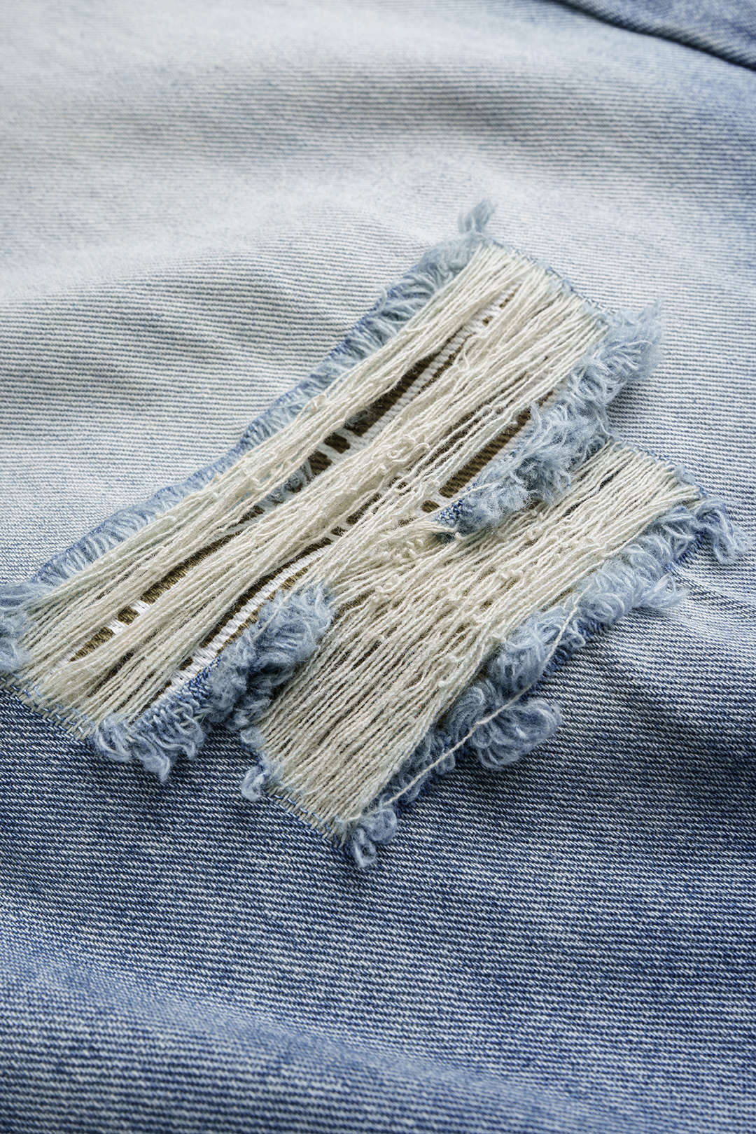 Ripped Wide Leg Denim Jeans