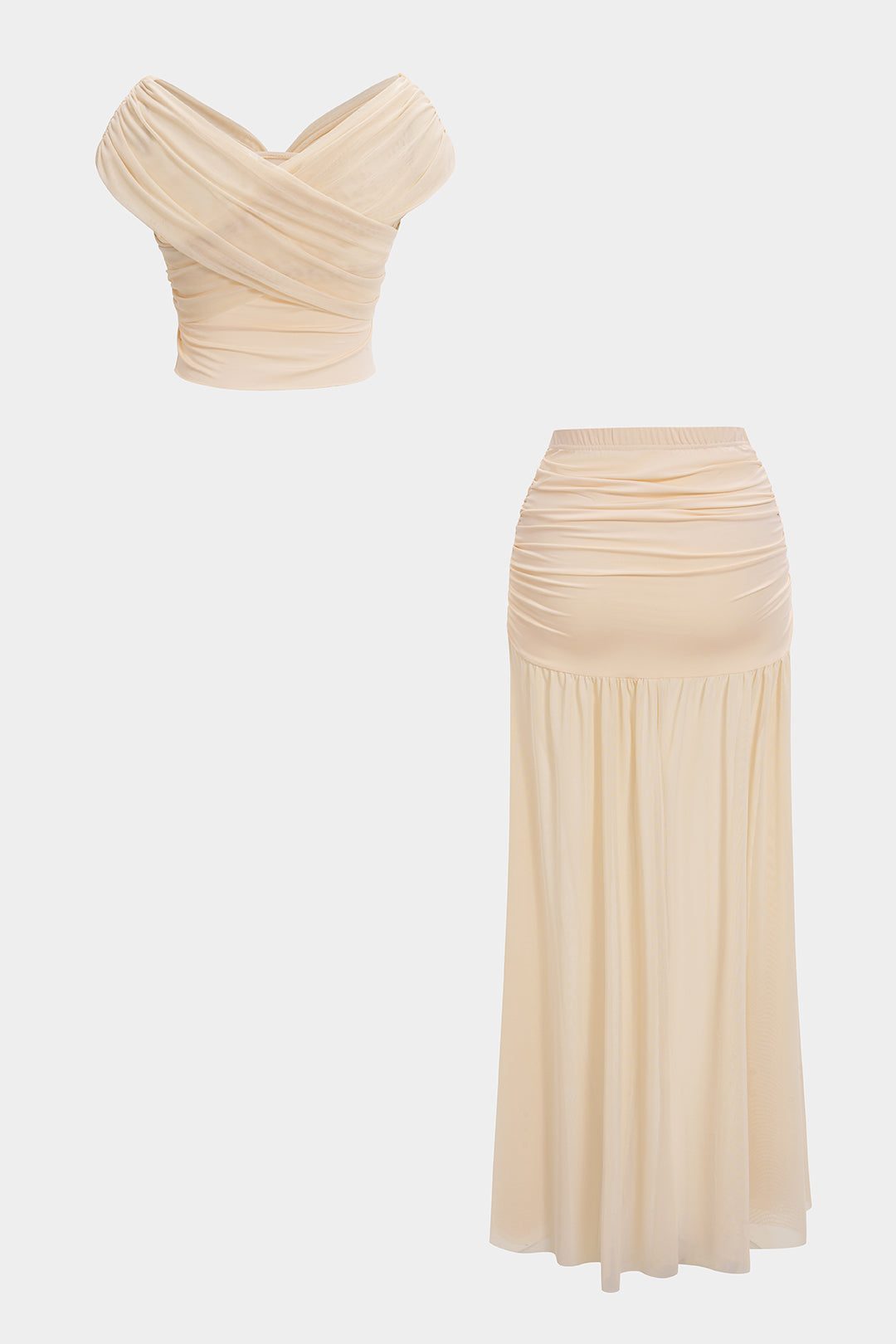 Ruched Patchwork Two Piece Set