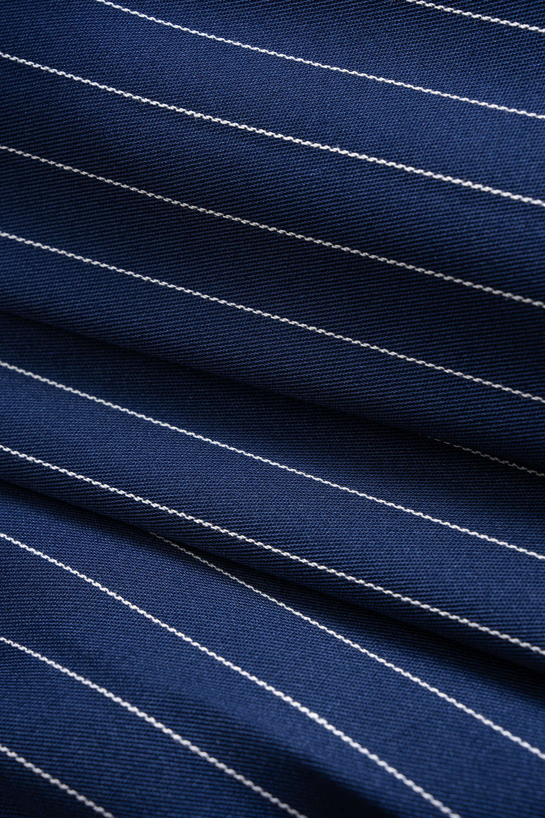 Ruched Shoulder Pad Striped Blazer