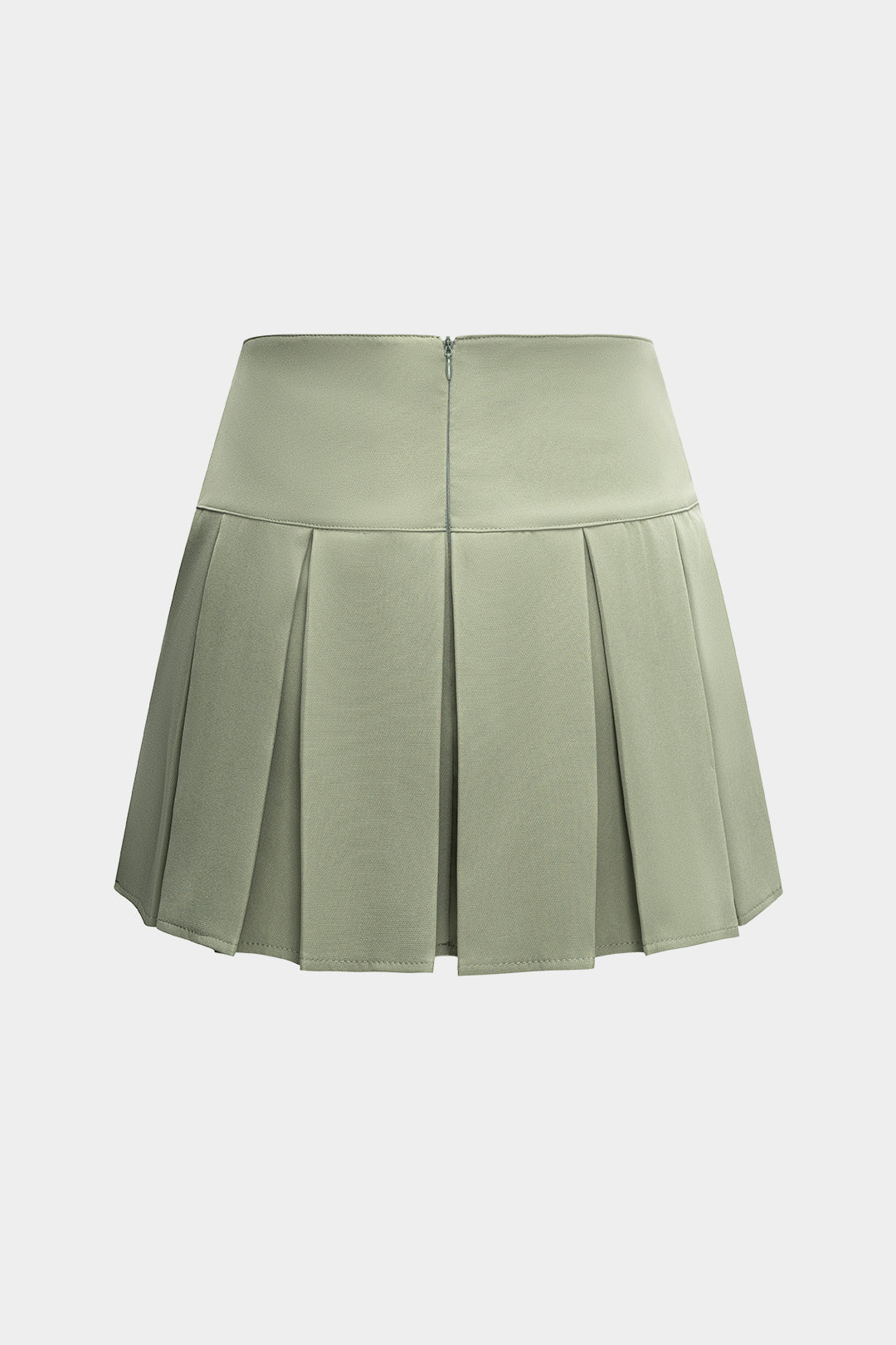 Ruched Stretch Fabric Zippered Skirt