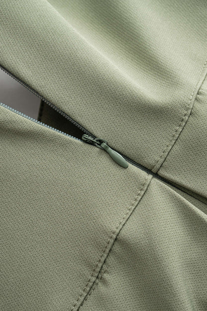 Ruched Stretch Fabric Zippered Skirt