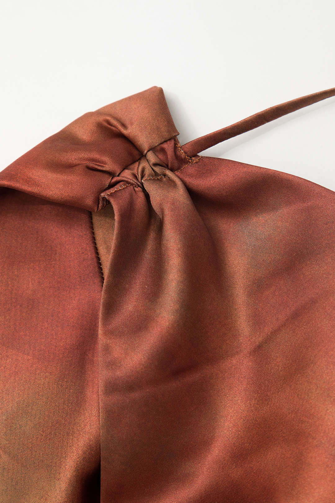 Satin Cowl Neck Asymmetric Maxi Dress