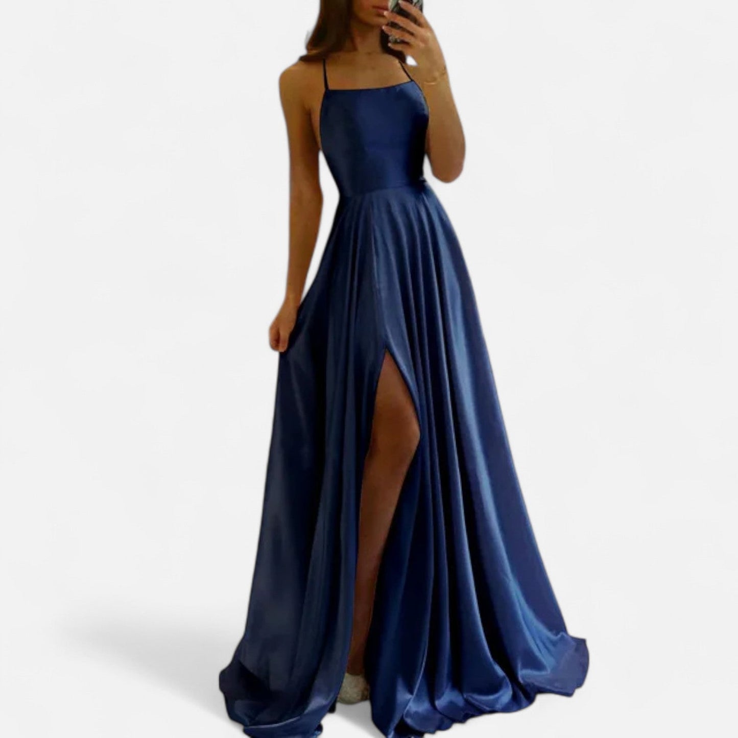 Satin Side Slit Maxi Dress
