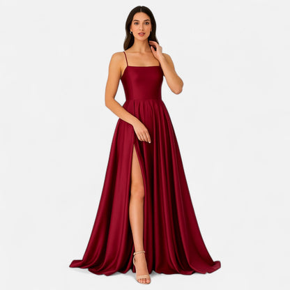 Satin Side Slit Maxi Dress
