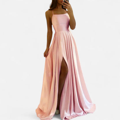 Satin Side Slit Maxi Dress