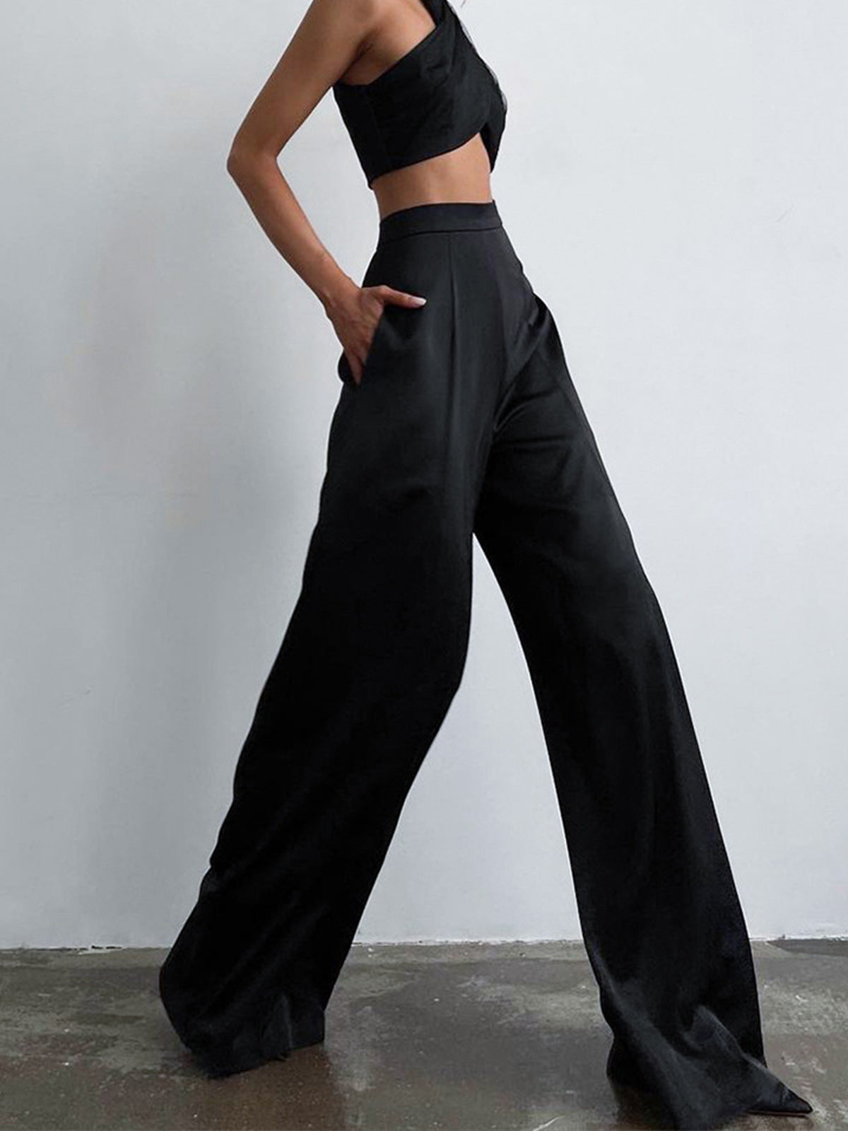 Satin Wide Leg Dress Pants