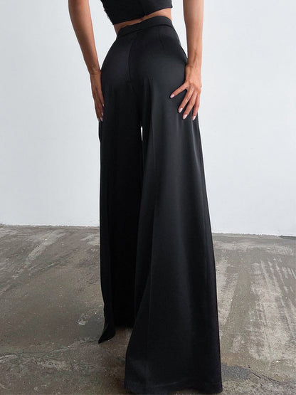Satin Wide Leg Dress Pants